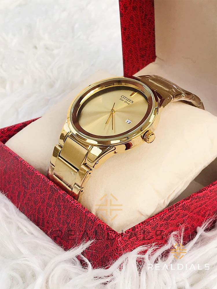 Citizen President Edition Eco Drive Golden Dail Stainless Steel Chain