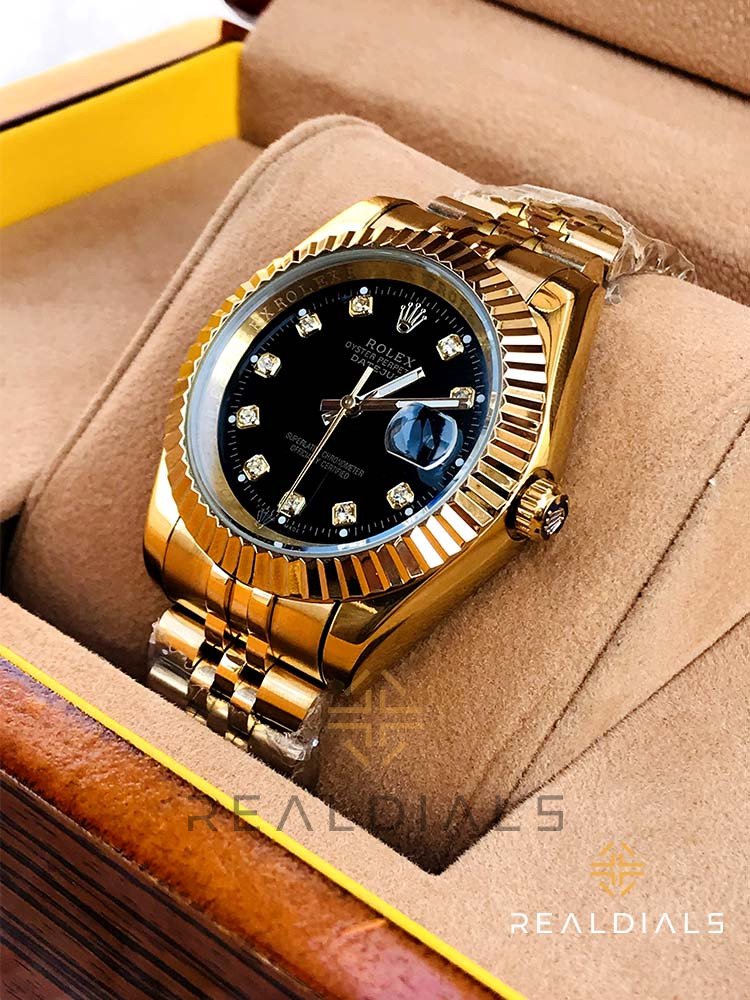 RLX Premium Quality Black Golden Date Just