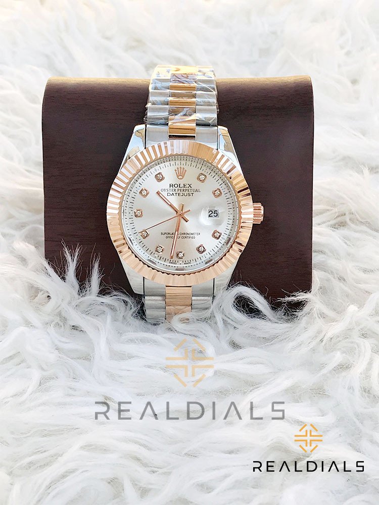 RLX High Quality Rose Gold Two Tone Date Just